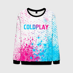 Мужской свитшот Coldplay neon gradient style посередине