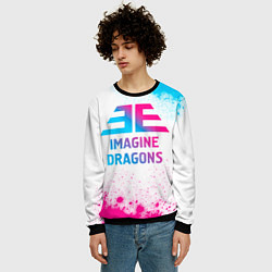 Свитшот мужской Imagine Dragons neon gradient style, цвет: 3D-черный — фото 2