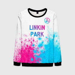 Мужской свитшот Linkin Park neon gradient style посередине