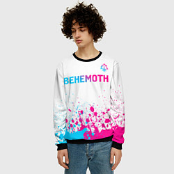 Свитшот мужской Behemoth neon gradient style посередине, цвет: 3D-черный — фото 2