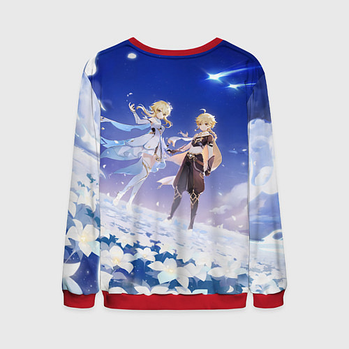 Мужской свитшот Genshin Impact Итэр Люмин / 3D-Красный – фото 2
