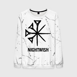 Свитшот мужской Nightwish glitch на светлом фоне, цвет: 3D-белый