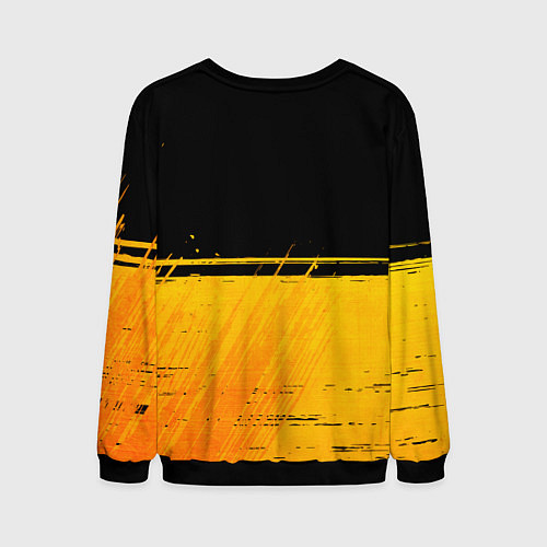 Мужской свитшот Thirty Seconds to Mars - gold gradient посередине / 3D-Черный – фото 2