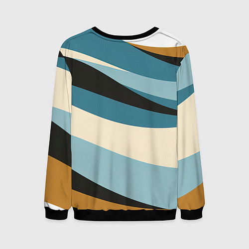 Мужской свитшот Полосы ретро цветов / 3D-Черный – фото 2