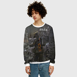 Свитшот мужской STALKER 2 одиночка с детектором, цвет: 3D-белый — фото 2