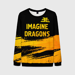 Свитшот мужской Imagine Dragons - gold gradient посередине, цвет: 3D-черный