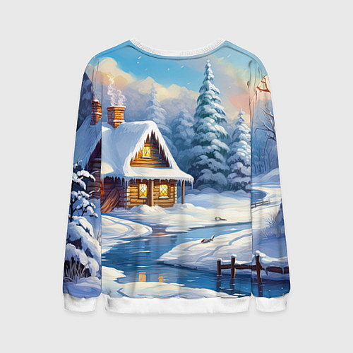 Мужской свитшот Крошечный дракон зимы 2024 / 3D-Белый – фото 2