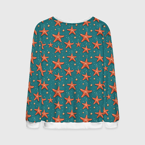 Мужской свитшот Морские звезды тоже хотят на ёлку / 3D-Белый – фото 2