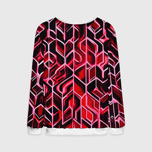 Мужской свитшот Красный узор / 3D-Белый – фото 2