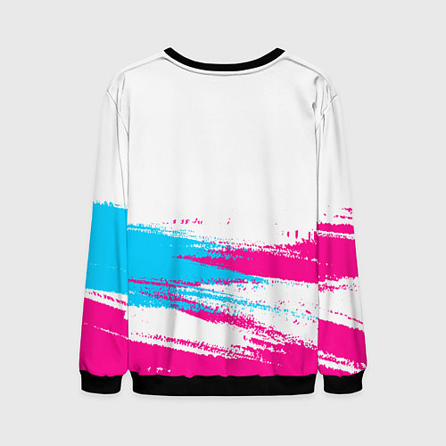 Мужской свитшот Rolling Stones neon gradient style посередине / 3D-Черный – фото 2