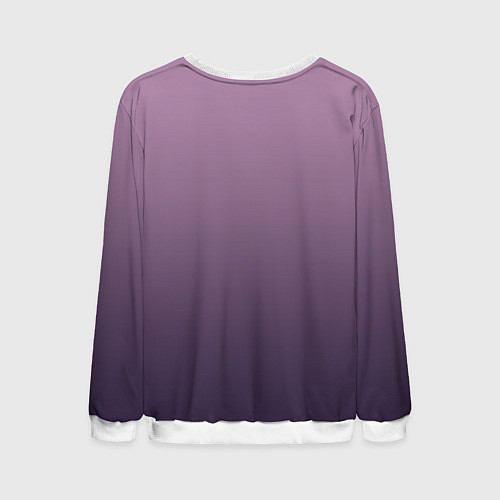 Мужской свитшот Градиент приглушенный фиолетовый / 3D-Белый – фото 2