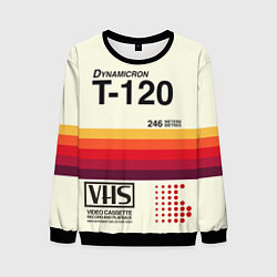 Свитшот мужской VHS ретро видеокассета, цвет: 3D-черный
