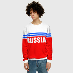 Свитшот мужской Russia - classic, цвет: 3D-белый — фото 2