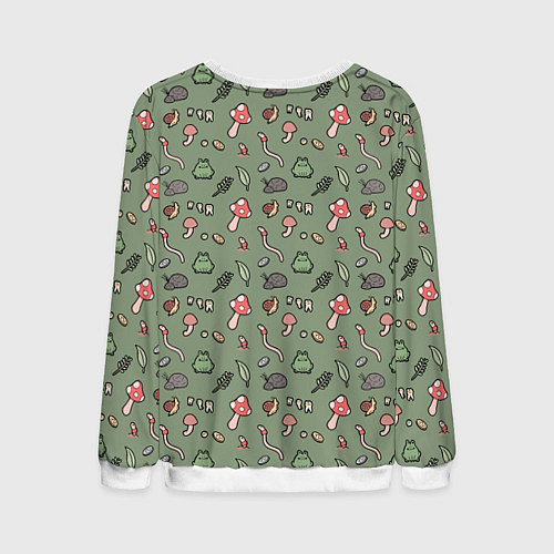 Мужской свитшот Goblincore - паттерн / 3D-Белый – фото 2