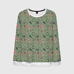 Свитшот мужской Goblincore - паттерн, цвет: 3D-белый