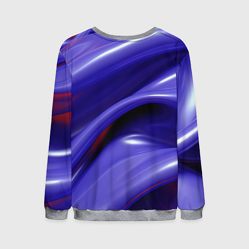 Мужской свитшот Фиолетовые абстрактные волны / 3D-Меланж – фото 2