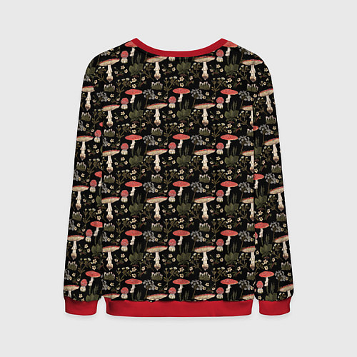 Мужской свитшот Goblincore - мухоморы / 3D-Красный – фото 2