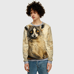 Свитшот мужской Лемур в стиле диаграмм Давинчи, цвет: 3D-меланж — фото 2