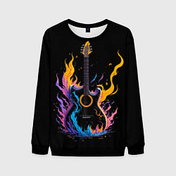 Мужской свитшот Гитара в неоновом огне