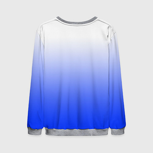 Мужской свитшот Градиент бело-синий / 3D-Меланж – фото 2