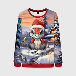 Свитшот мужской Красный дракончик 2024, цвет: 3D-красный