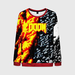 Свитшот мужской Doom огненное лого, цвет: 3D-красный