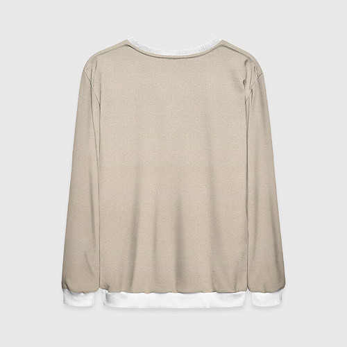 Мужской свитшот Новогодняя ель акварелью на холсте / 3D-Белый – фото 2