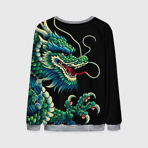 Мужской свитшот Japanese irezumi - dragon / 3D-Меланж – фото 2