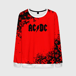 Свитшот мужской AC DC skull rock краски, цвет: 3D-белый