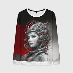 Мужской свитшот Девушка в кибернетическом шлеме