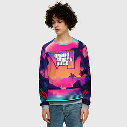 Свитшот мужской GTA 6 закат солнца, цвет: 3D-меланж — фото 2