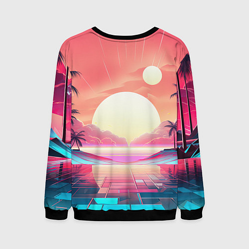 Мужской свитшот GTA 6 retro abstract / 3D-Черный – фото 2