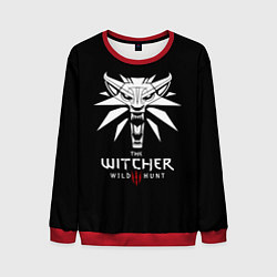Мужской свитшот The Witcher белое лого гейм