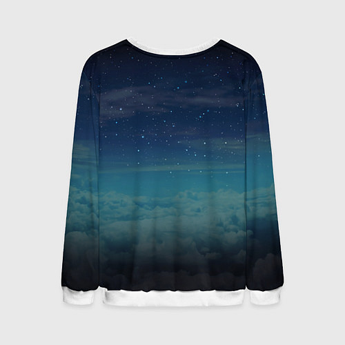 Мужской свитшот Дракон на скале на фоне луны / 3D-Белый – фото 2