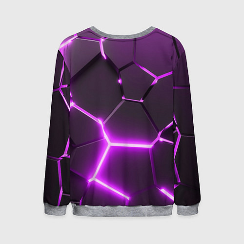 Мужской свитшот GTA 6 лого на фоне разлома фиолетовых плит / 3D-Меланж – фото 2