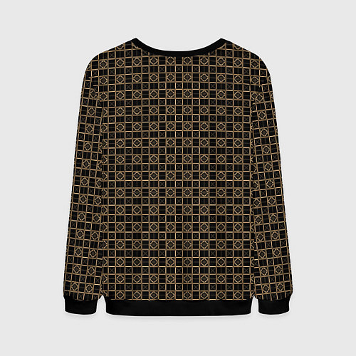 Мужской свитшот Тёмно-коричневый паттерн / 3D-Черный – фото 2