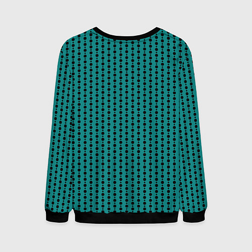 Мужской свитшот Паттерн кружочки на зелёном / 3D-Черный – фото 2