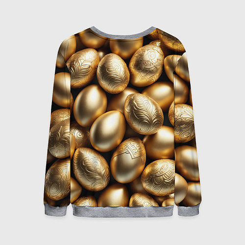 Мужской свитшот Золотые Пасхальные яйца / 3D-Меланж – фото 2