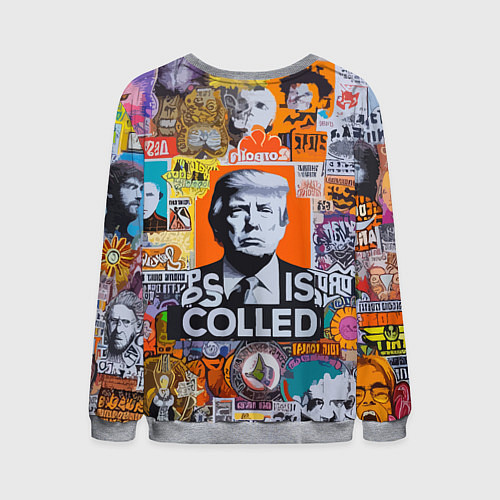 Мужской свитшот Donald Trump - american сollage / 3D-Меланж – фото 2