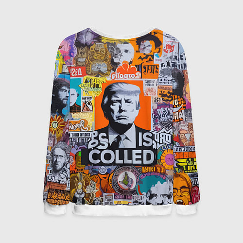 Мужской свитшот Donald Trump - american сollage / 3D-Белый – фото 2