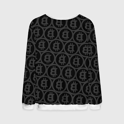 Мужской свитшот Биткоин патерн / 3D-Белый – фото 2