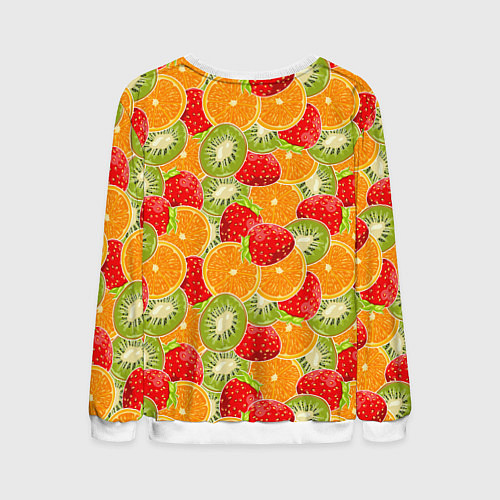 Мужской свитшот Сочные фрукты и ягоды / 3D-Белый – фото 2