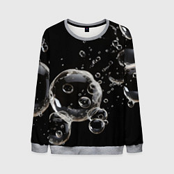 Свитшот мужской Пузыри на черном, цвет: 3D-меланж