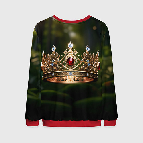Мужской свитшот Королевская корона узорная / 3D-Красный – фото 2