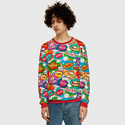 Свитшот мужской Bang Boom Ouch pop art pattern, цвет: 3D-красный — фото 2