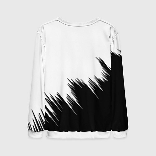 Мужской свитшот BMW чёрные штрихи текстура / 3D-Белый – фото 2