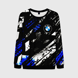 Свитшот мужской BMW stripes color auto sport, цвет: 3D-черный