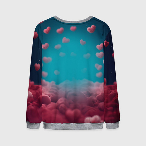 Мужской свитшот Милый щенок в сердечках / 3D-Меланж – фото 2