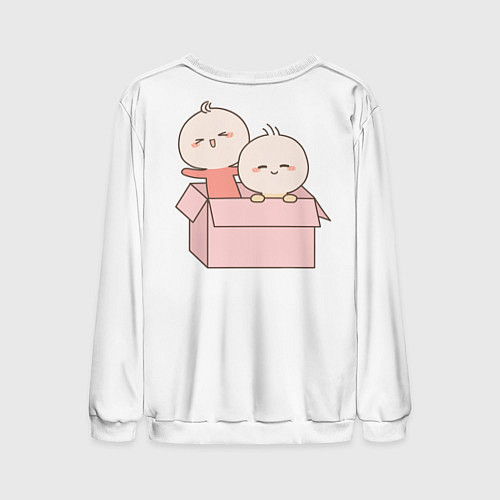 Мужской свитшот Chippi Twins для неё / 3D-Белый – фото 2