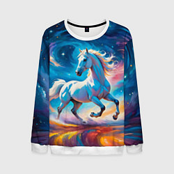 Свитшот мужской Космический скакун, цвет: 3D-белый